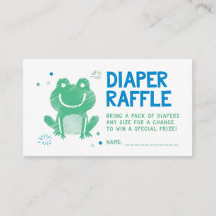 Blue Frog Diaper Raffle Ticket Enclosure Card
