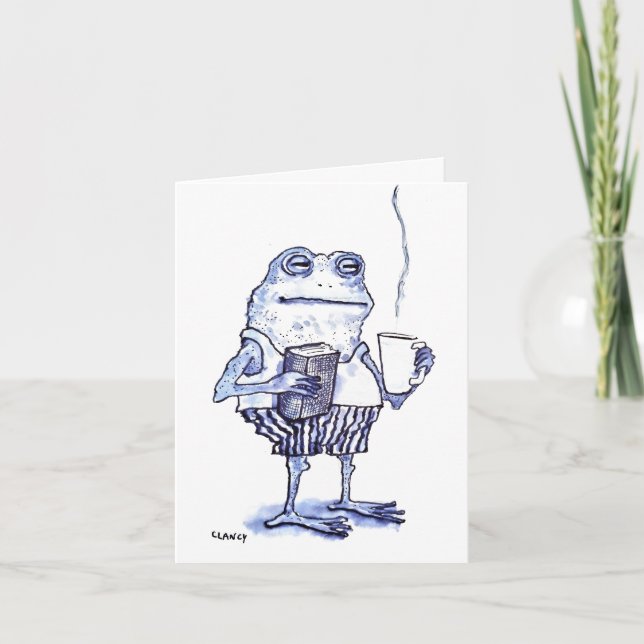 Blue Frog Get Well Card (Front)