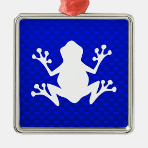 Blue Frog Metal Ornament