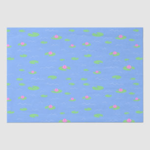 Blue Frog Pond With Lily Pad Print Tissue Paper
