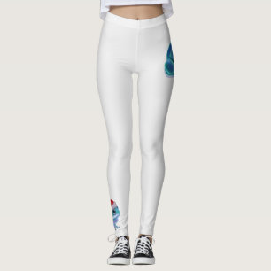 Blue frog with Santa hat. Leggings