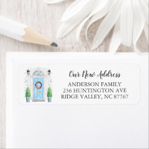 Blue Front Door New Address Label