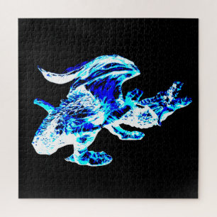 Blue Frost Dragon Jigsaw Puzzle