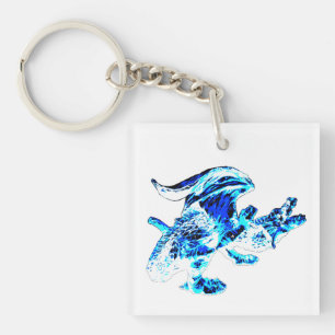 Blue Frost Dragon Keychain