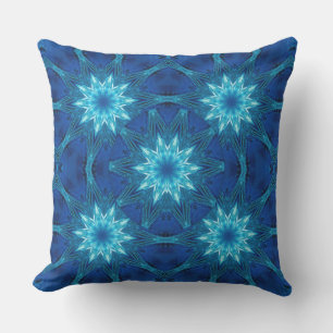 Blue Frost Étoiles Abstraites Lancer Oreiller