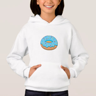 Blue Frosted Donut with Sprinkles Cartoon