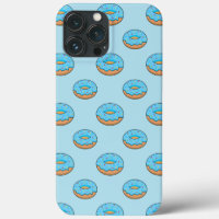 Blue Frosted Doughnut with Sprinkles Cartoon