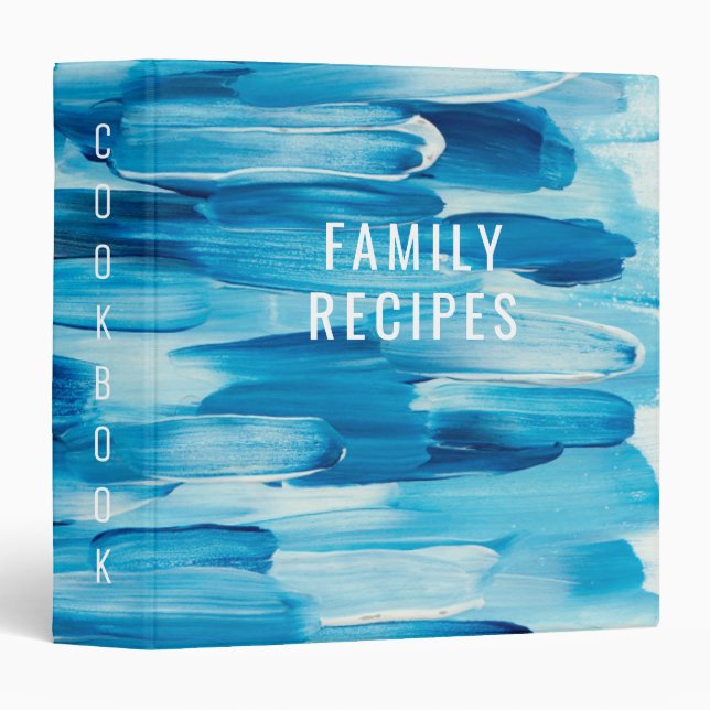 Blue frozen brushstroke line. Navy winter nautical Binder (Front/Spine)