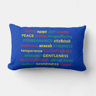 Blue FRUIT OF THE SPIRIT Christian Lumbar Pillow