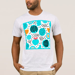 Blue Fruit Patterns Painting Art. Buy Now T-Shirt
