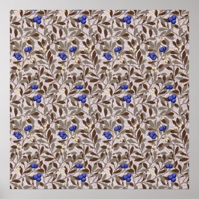 Blue Fruit, William Morris Poster (Front)