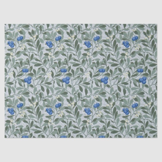 Blue Fruit, William Morris Tissue Paper (Front)