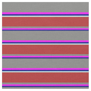 Blue, Fuchsia, Grey, Red & Turquoise Coloured Fabric