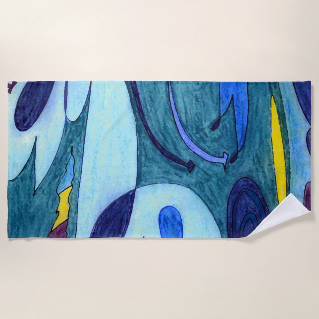 Blue Fumes Beach Towel (Front)