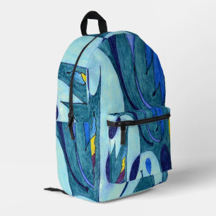 Blue Fumes Printed Backpack