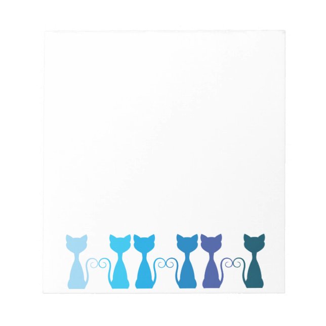 Blue Funky Kittens Notepad (Front)