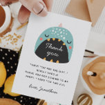 Blue funny dinosaur. Dino baby / kids birthday Thank You Card<br><div class="desc">Blue funny dino Thank you card for baby or kids birthday party in dinosaur theme. Please contact me if you need additional items.</div>