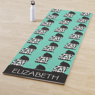 Blue Funny Mother's Day Best Cat Mom Ever Yoga Mat