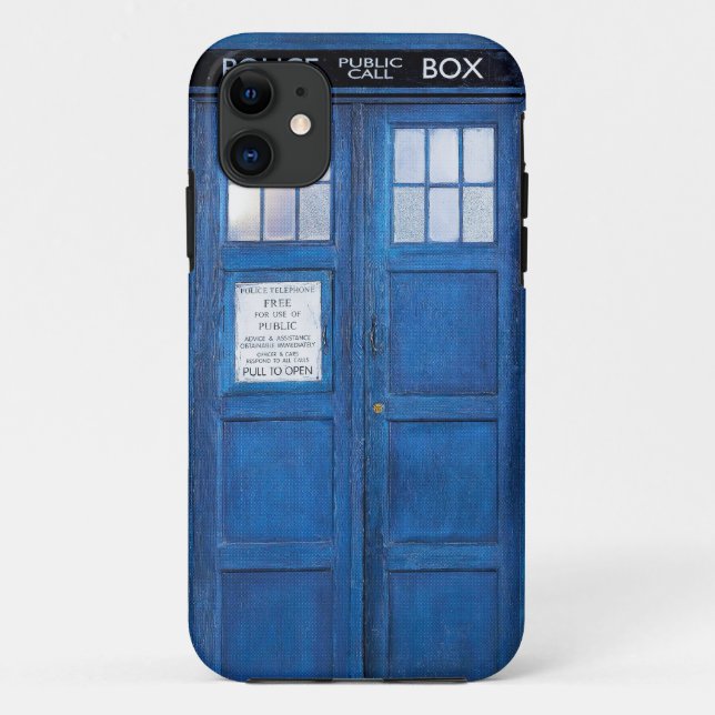 Blue Funny Phone Booth Call Box Case-Mate iPhone Case (Back)