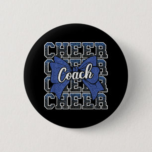 Blue Funny Sport Loud Proud Cheer Coach Dad Father 2 Inch Round Button
