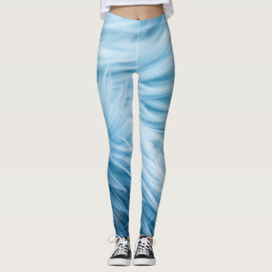 Blue Fur Print Leggings