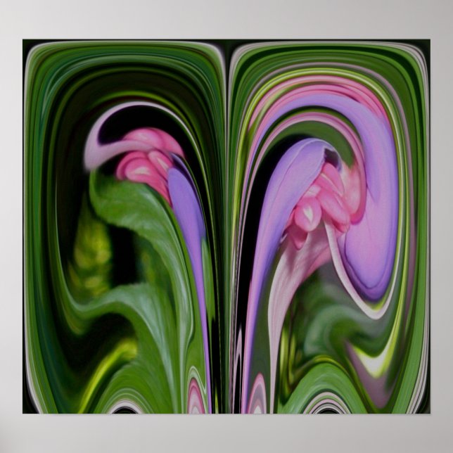 Blue Fushia Abstract Poster (Front)