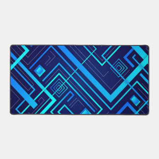 Blue Futuristic Desk Mat