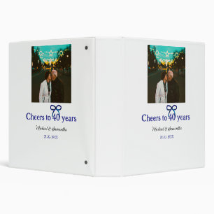 Blue g bow cheers to 40 years anniversary wedding binder