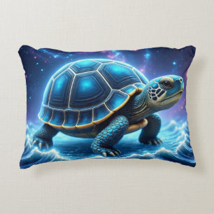 Blue Galactic Sea Turtle Accent Pillow