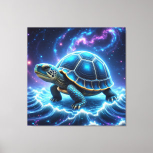 Blue Galactic Sea Turtle Canvas Print