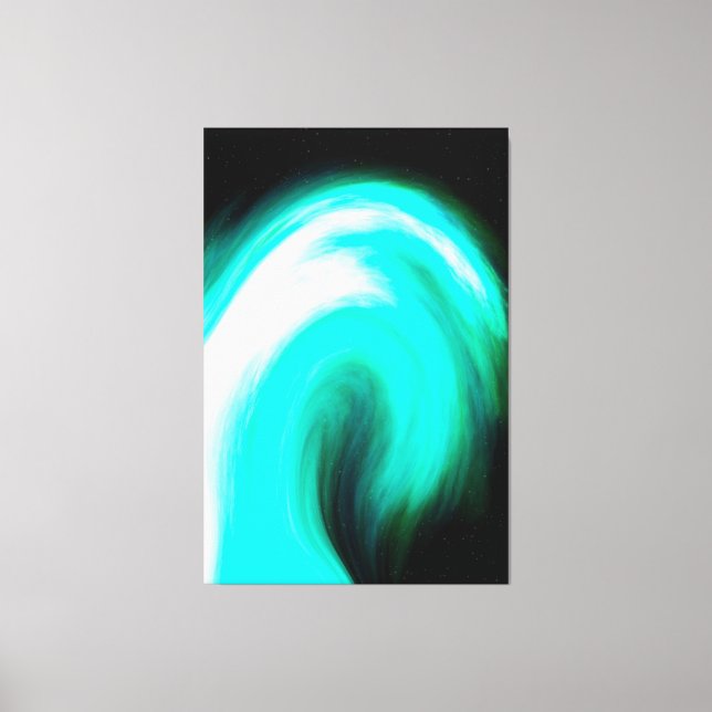 Blue Galactic Wave Stretched Canvas Print (Front)