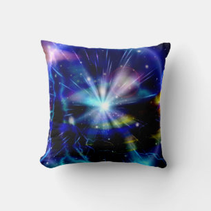 Blue Galaxy Abstract Art Throw Pillow