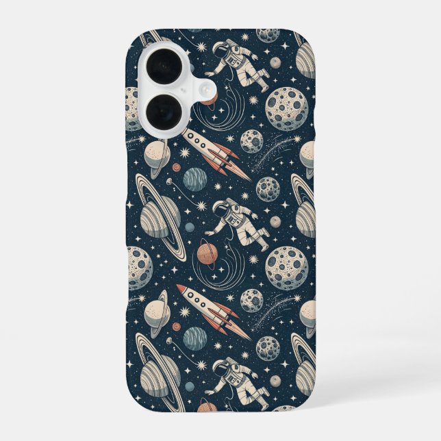 Blue Galaxy Adventure iPhone 16 Case (Back)