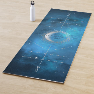 Blue Galaxy, Alignment Lines Yoga Mat