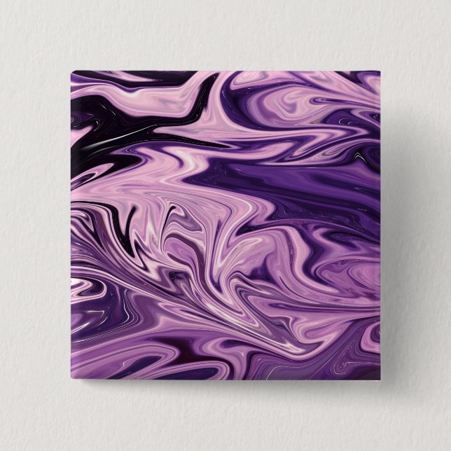 Blue galaxy art pattern 2 inch square button (Front)