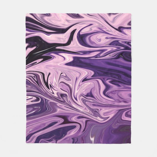 Blue galaxy art pattern fleece blanket (Front)