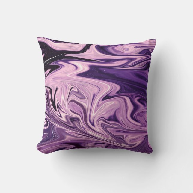 Blue galaxy art pattern throw pillow (Front)