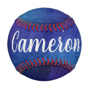 Blue Galaxy Celestial Stars Space Art Personalized Baseball