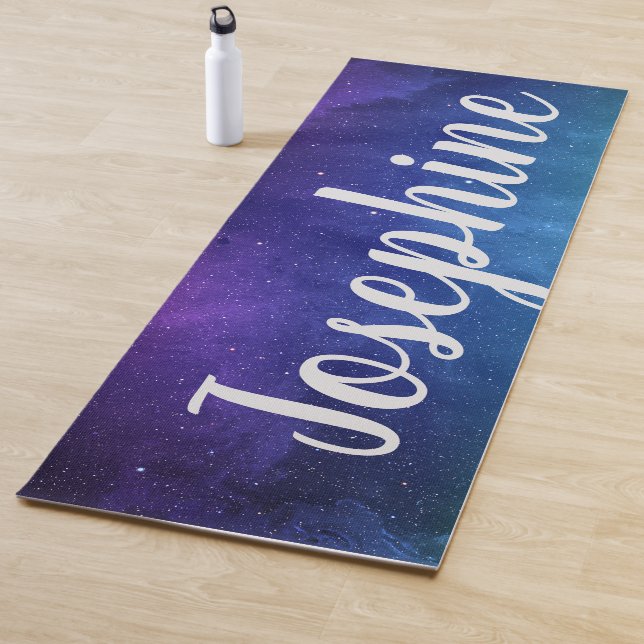 Blue Galaxy Celestial Stars Space Art Personalized Yoga Mat (In Situ)