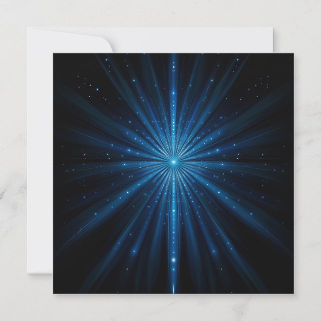 Blue Galaxy Continuum Cosmic Star Birth Blue Black Invitation (Front)