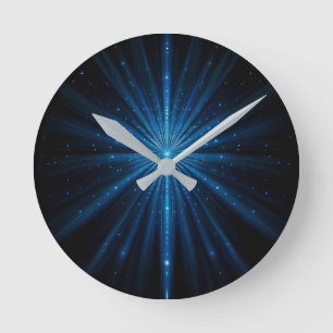 Blue Galaxy Continuum Cosmic Star Birth Blue Black Round Clock