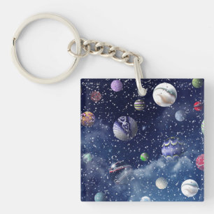 Blue Galaxy Keychain