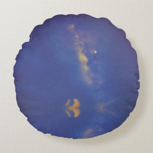 Blue Galaxy Milky Way Round Pillow