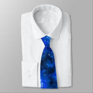 Blue Galaxy Outer Space Nebula Tie
