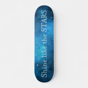 Blue Galaxy Outer Space Stars Skateboard