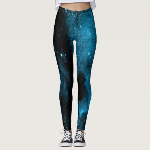 Blue Galaxy Print Leggings