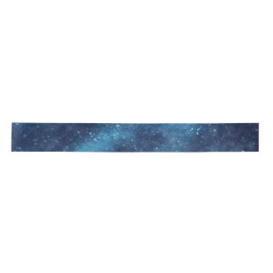 Blue Galaxy Sparkle Abstract Satin Ribbon