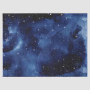 Blue Galaxy Stars Tissue Paper