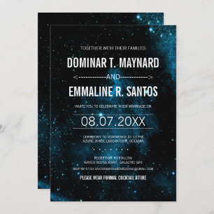 Blue Galaxy Wedding Invitation