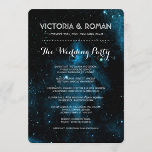 Blue Galaxy Wedding Programs